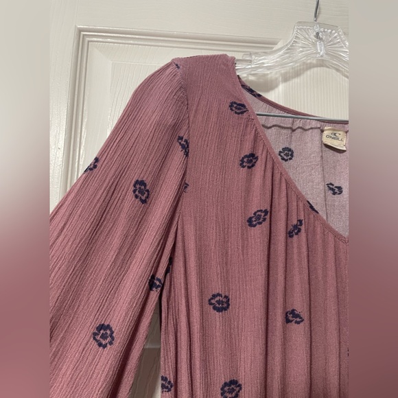 O’NEILL Long Sleeve Tie Waist Womens Mini Dress Size Large - Picture 4 of 9